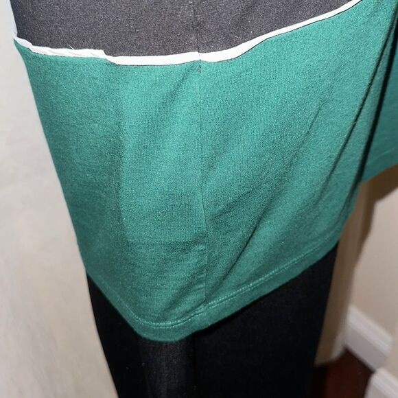 Ann Taylor L Black Winter Green White Crewneck Quarter Sleeve Cotton Blend Top - Picture 5 of 12